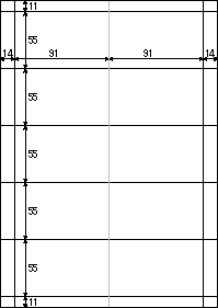 2ツ折り名刺5面　レイアウト