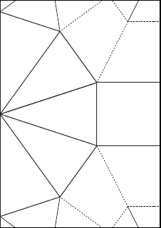 A4用紙で作る四角錐折り紙のレイアウト図